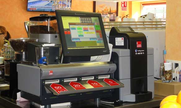 Cajas registradoras automáticas para controlar el efectivo en hostelería