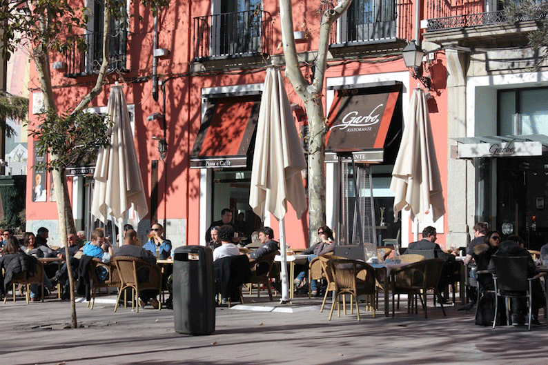 La tranquila terraza, en la Plaza del Carmen