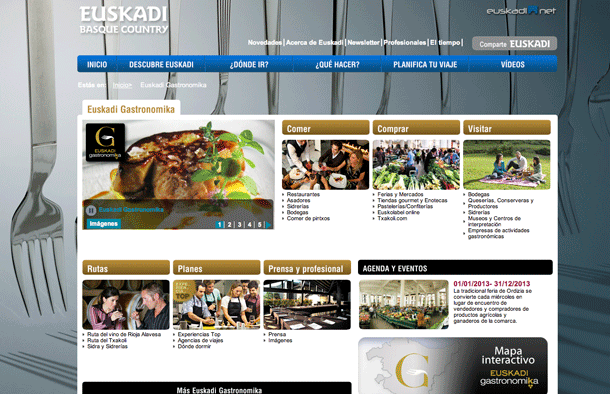 La web de Euskadi Gastronomika