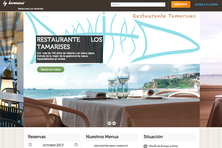 La web del restaurante Tamarises en Hermeneus