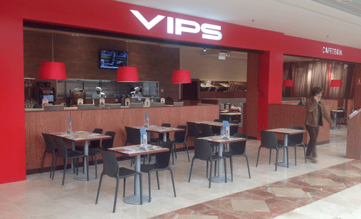 Proefsionalhoreca,  cafetería Vips de Pamplona, en el centro comercial La Morea