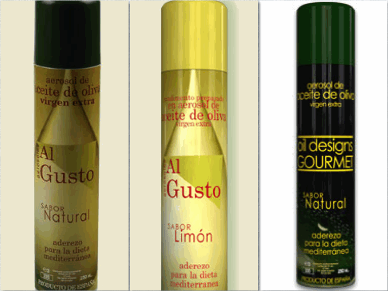 Aceites de oliva virgen extra en aerosol