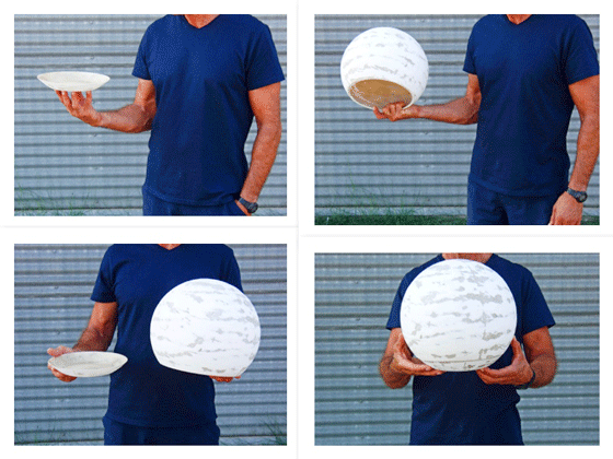 El plato-bola se compone de dos piezas que forman una esfera perfecta