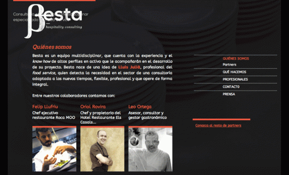 La home de la web de Besta