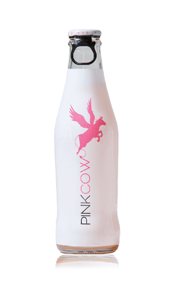 La atractiva botella de Pink Cow