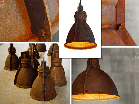 Lámparas industriales con acabado oxidado, de Zigurat