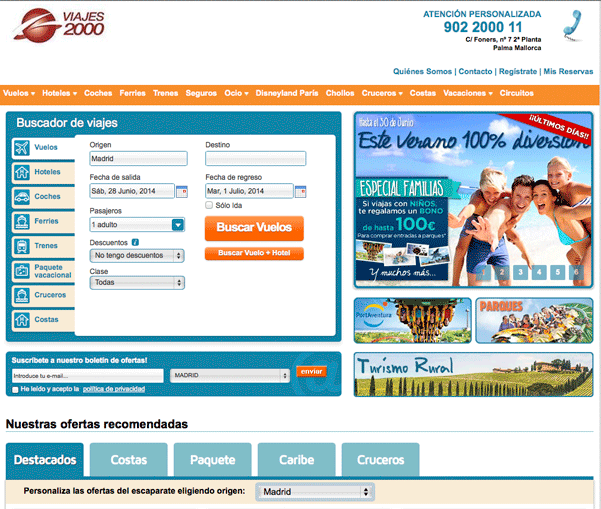 La web de Viajes 2000