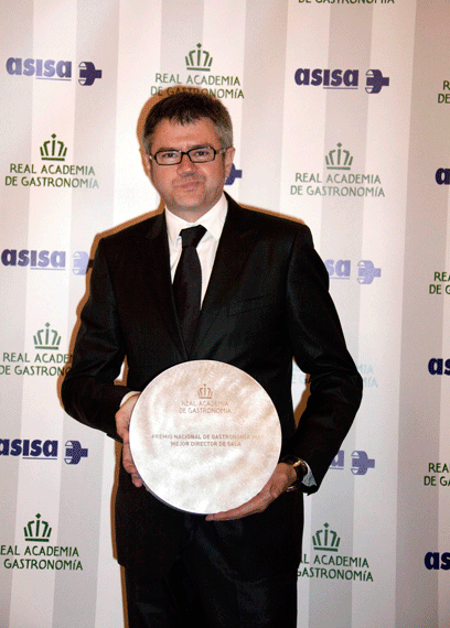 Javier de Andrés, al recoger el Premio al Mejor director de sala