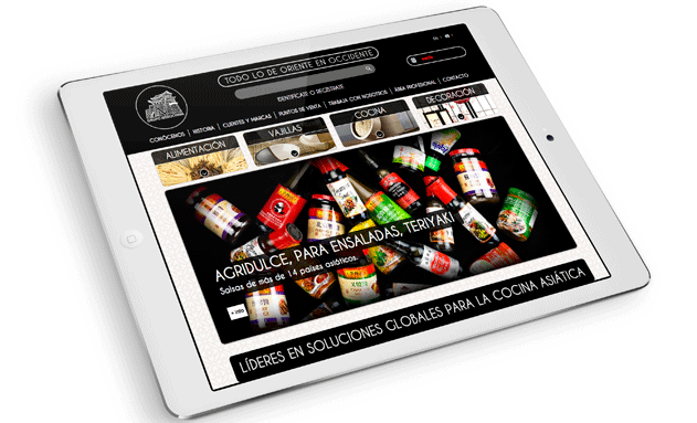 La web vista en una tablet - Oriental Market