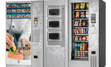  Iceplus Food; módulo de microondas, y máquina de snacks y bebidas, todo interconectado
