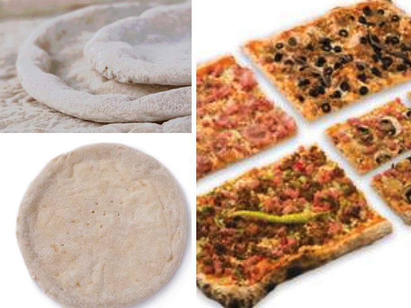 Las bases de pizza fresca se ofrecen en diferentes tamaños y formatos