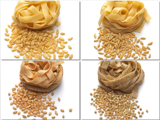 Pasta elaborada con cuatro tipos de grano: farro, mamut, integral y trigo sarraceno