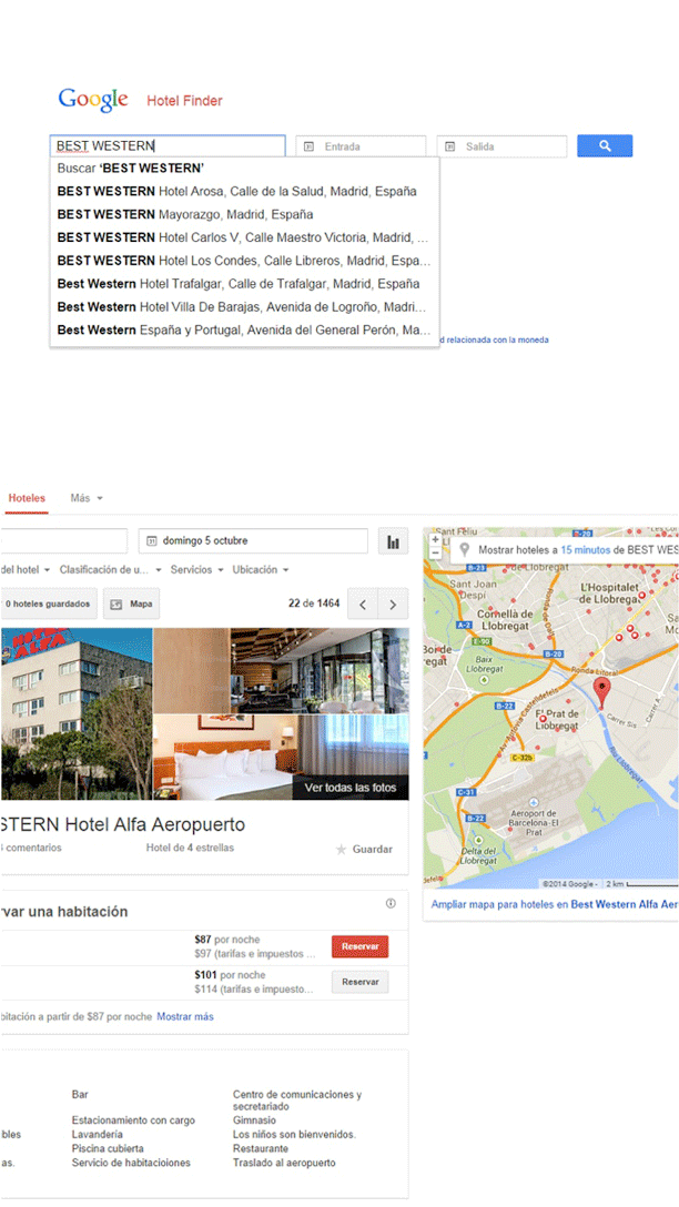Páginas de Google Hotel Finder