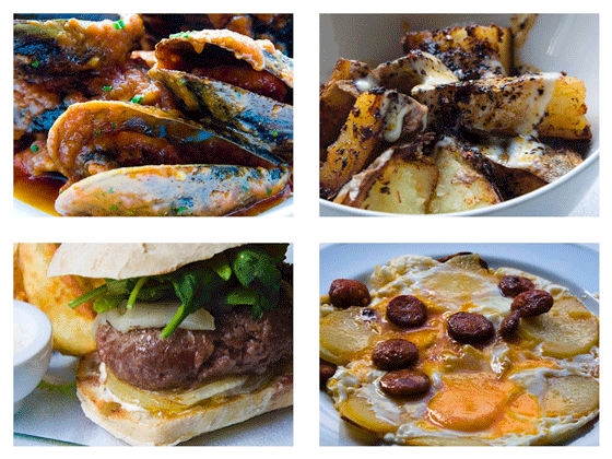 Picoteo selecto en dNorte: mejillones picantitos, hamburguesa de ternera Morucha, huevos rotos, patatas bravas...