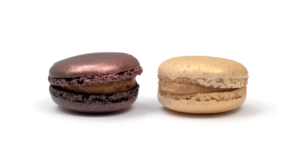 Las dos variedades de Mararon de foie gras: con higos y chocolate, y con avellanas y trufa