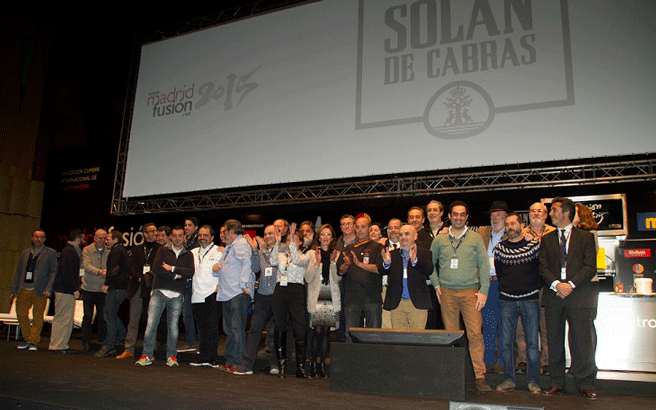 Un grupo de chefs de la lista, en el escenario de Madrid Fusión