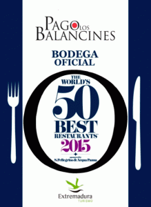 Cartel de Pago los Balancines como bodega oficial de The Best 50 restaurants