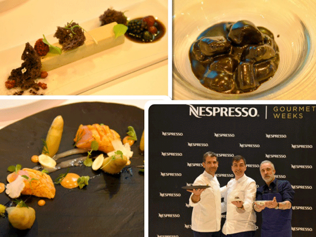 Durante la presentación en Gourmets los cocineros presentaron uno de los platos de sus menús edición limitada Nespresso