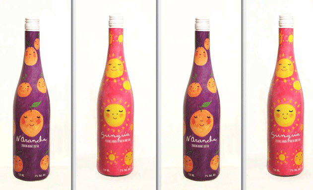 Botellas de Sungria y N'Arancha