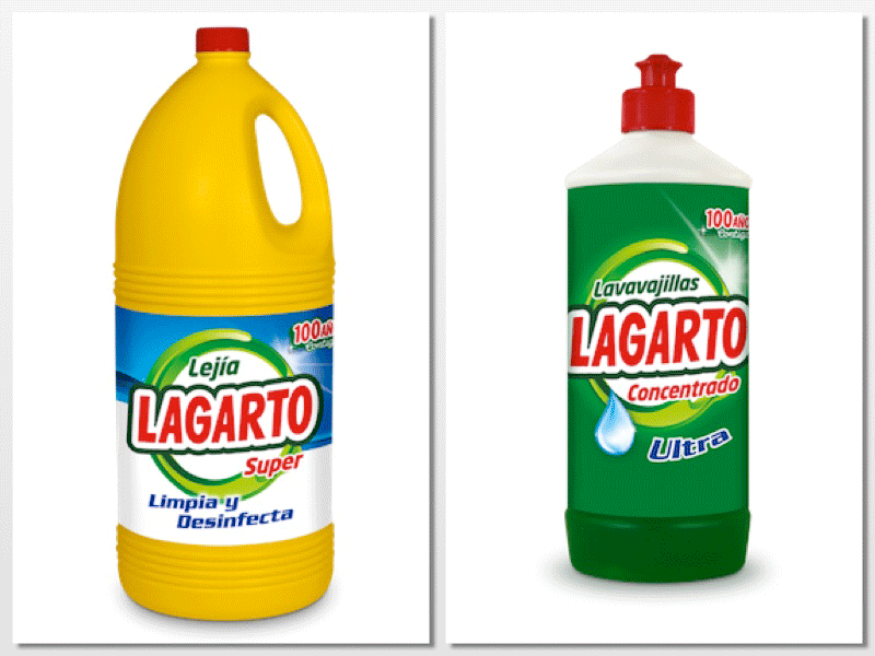 Lejía y lavavajillas Lagarto
