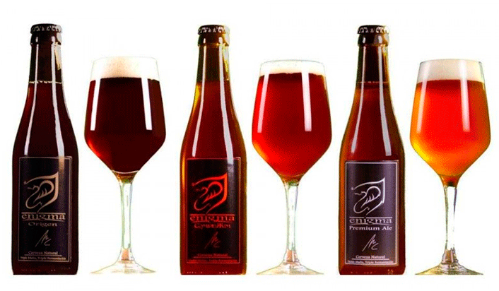 Las tres variedades de cervezas Enigma