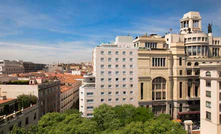Exterior del el hotel Suecia, en pleno centro de Madrid