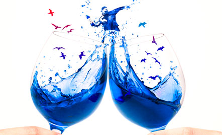 Copas de vino azul Gïk 