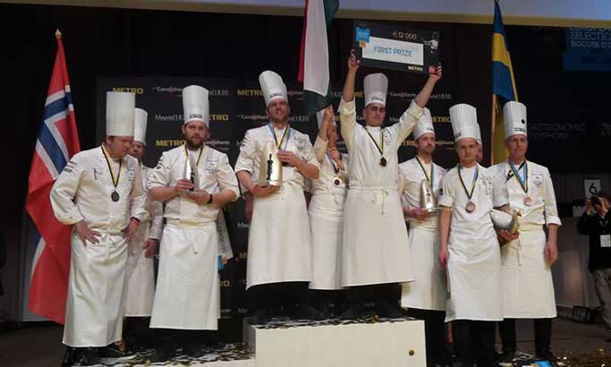 Los equipos de Hungría, Noruega ySuecia, flamantes vencedores de la final europea del Bocuse d'Or