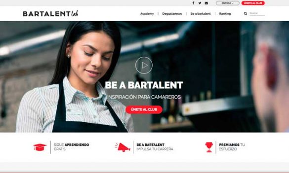 La home de Bartalent Lab, plataforma para camareros