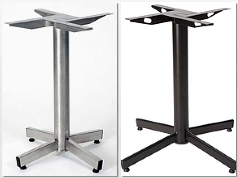 Las mesas StableTable se equilibran por sí mismas gracias a este sistema mecánico exclusivo, insertado dentro de la pata central