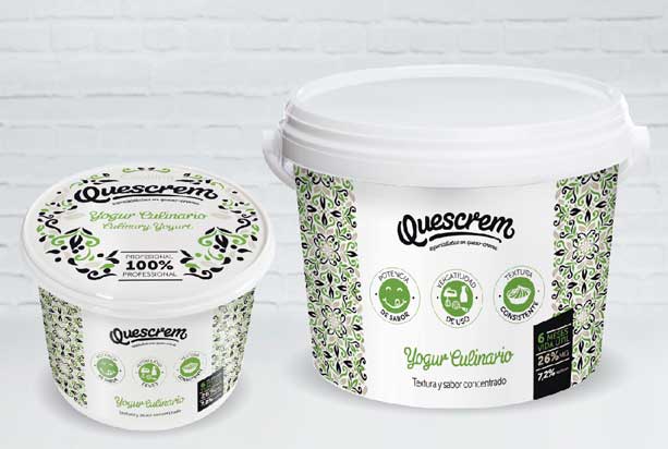 El yogur culinario de Quscrem se presenta en formatos de 500 gr y 2 kg.