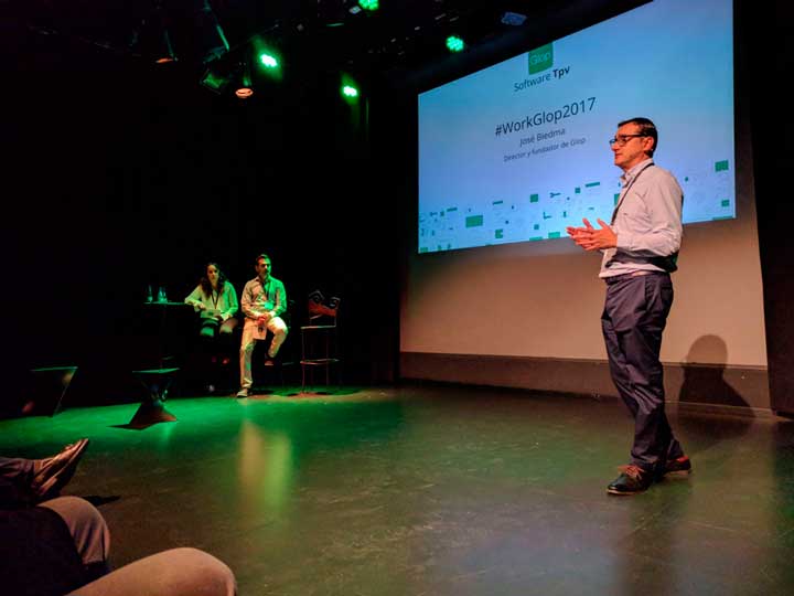 José Biedma, socio fundador de Mobisoft, en la presentación de Glop