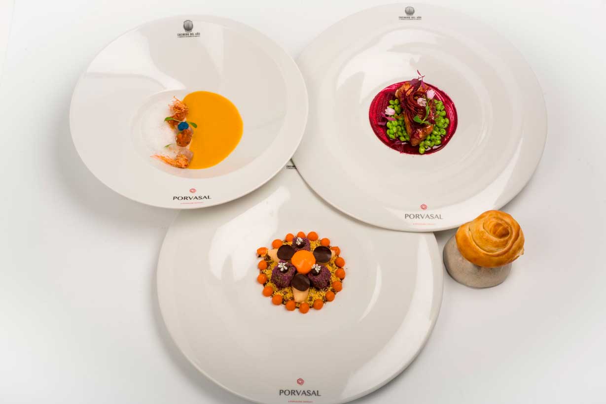 Los tres platos realizados por Álvaro Salazar en la final del Concurso Cocinero del año 2018