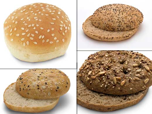Diferentes opciones de panes para hamburguesas de Lantmannen