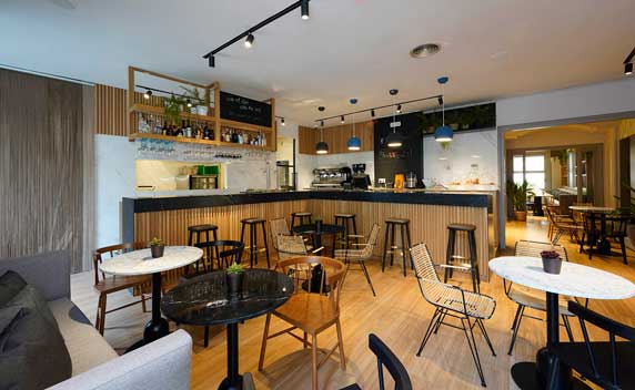La cafetería del restaurante Viu, diseño de Elia felices